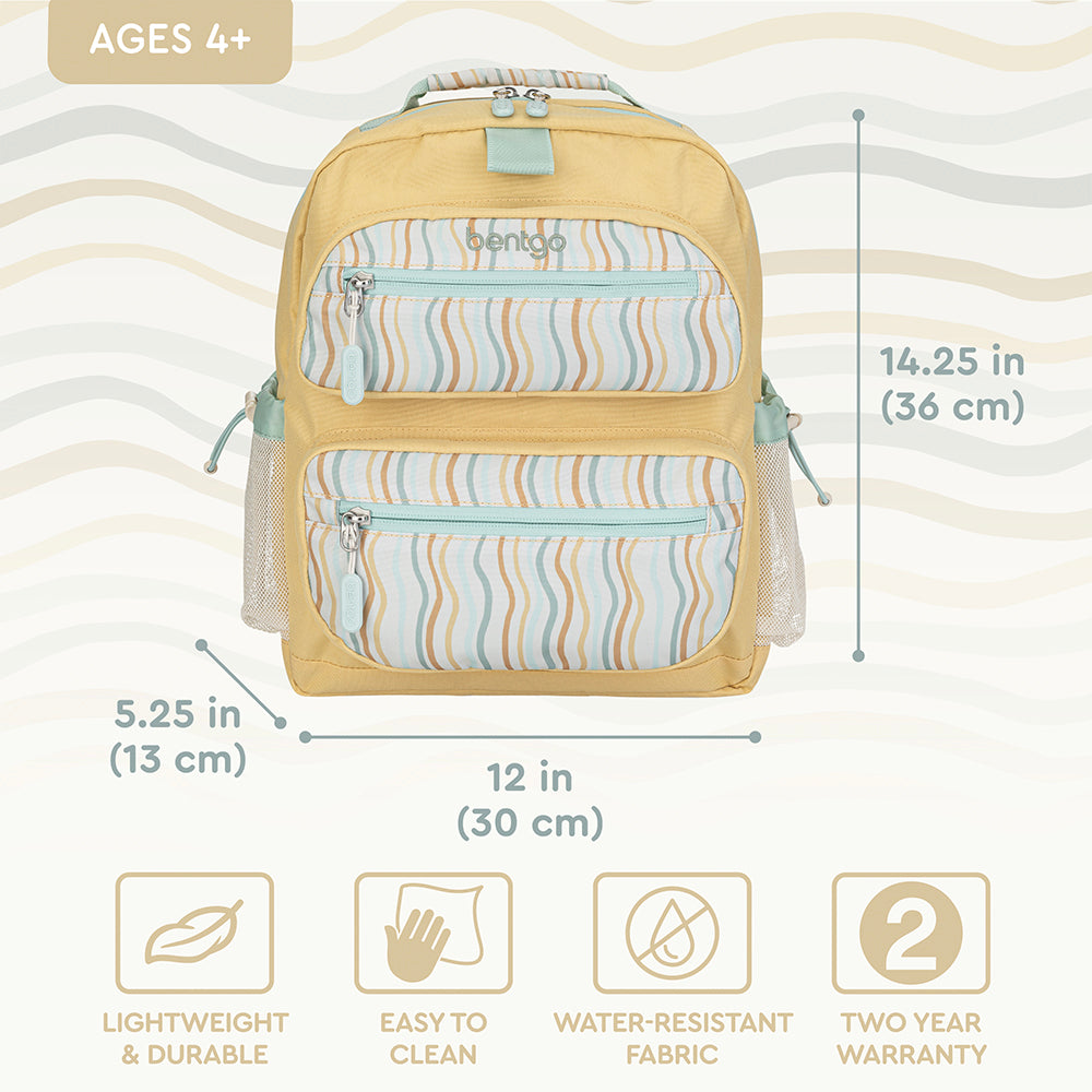Bentgo®️ Kids Backpack - Whimsy & Wonder - Wavy | Lightweight, Durable, And Easy To Clean Kids Backpack