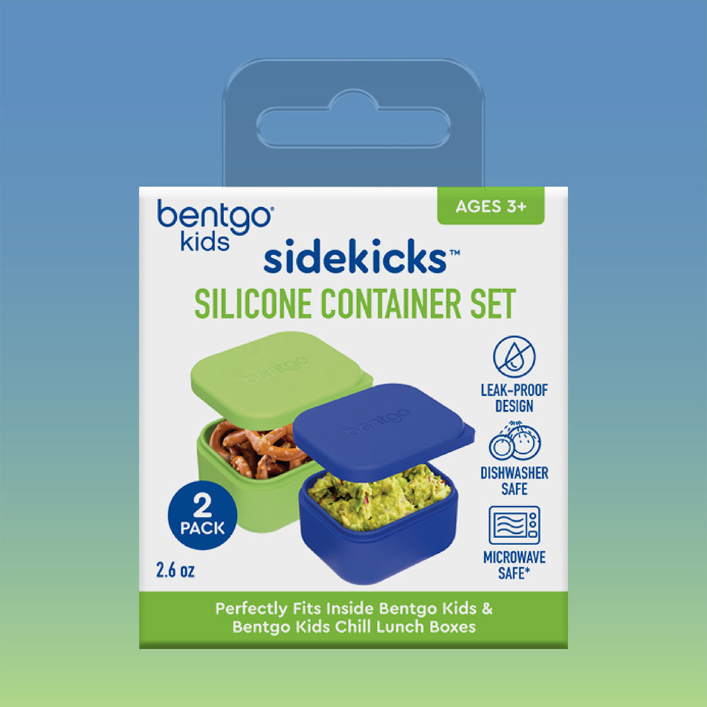 Blue and Green | Bentgo® Kids Sidekicks 2-Pack Silicone Container Set - Blue & Green | Packaging