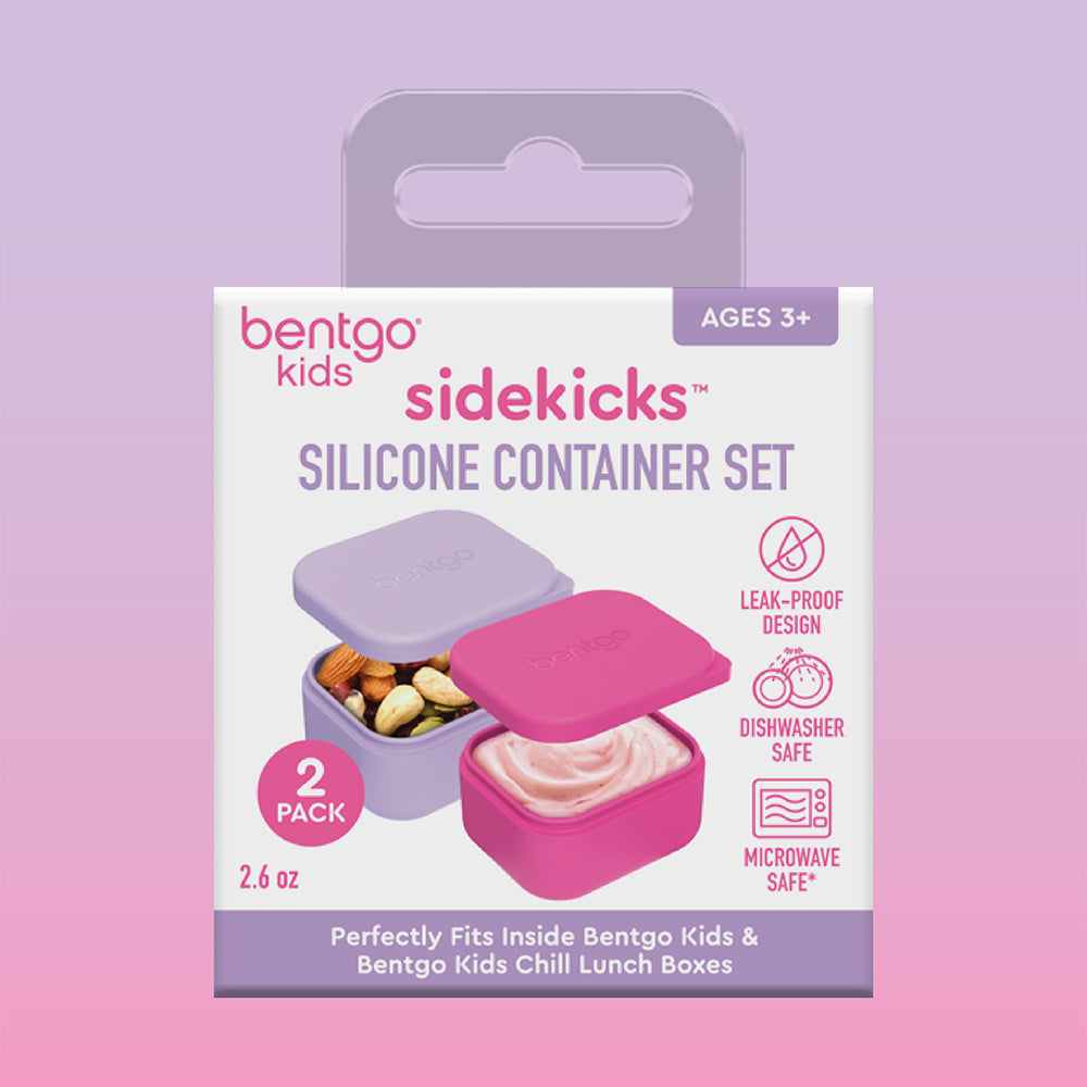 Lavender and Pink | Bentgo® Kids Sidekicks 2-Pack Silicone Container Set - Lavender & Pink | Packaging