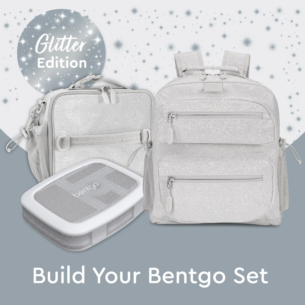 Bentgo® Kids Lunch Box (Glitter & Confetti) - Silver Glitter