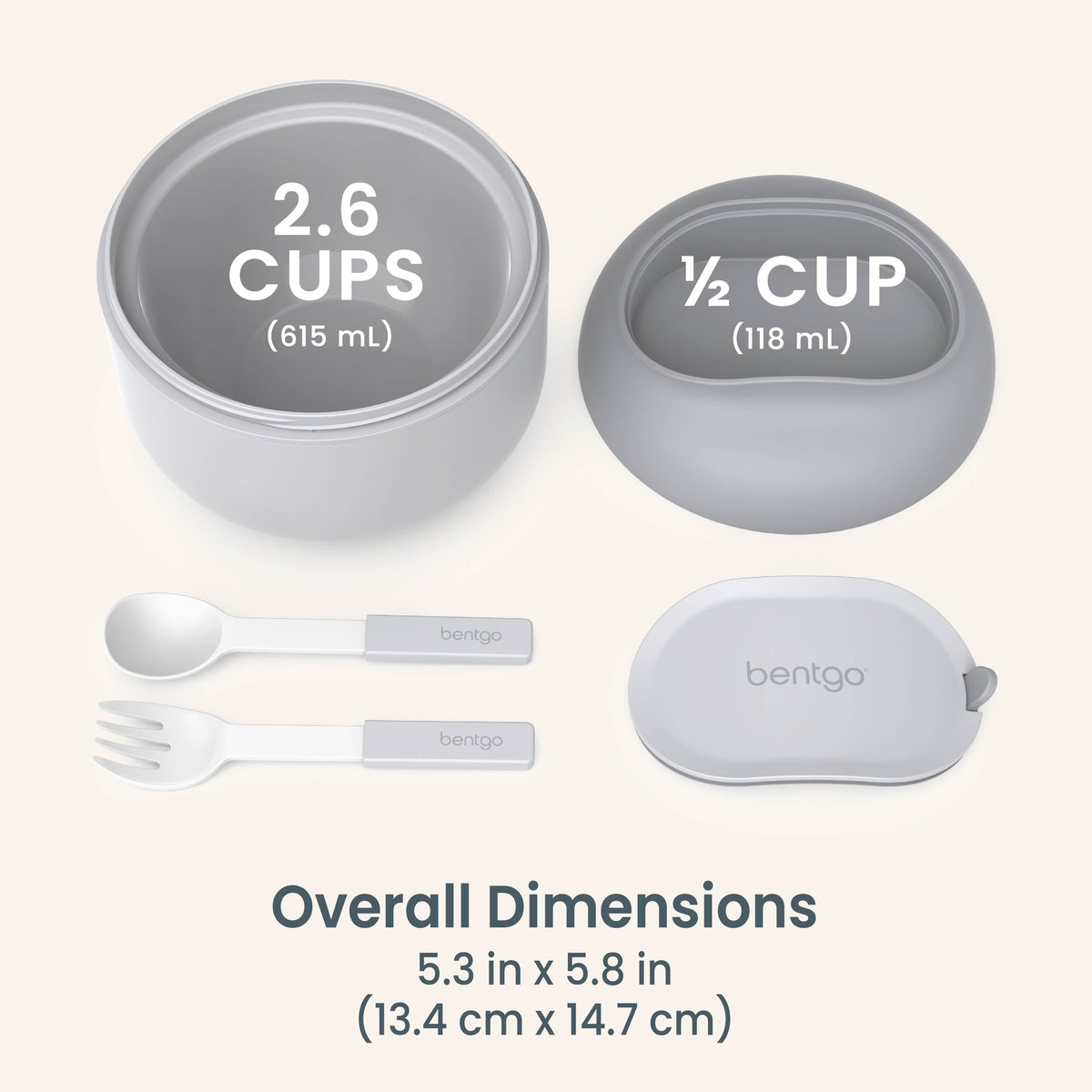 Bentgo® Bowl (2-Pack) - Gray | Dimensions & What’s In The Box