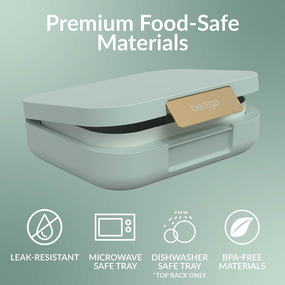 Bentgo® Modern Lunch Box - Mint Green | Premium Food-Safe Materials - Leak-Resistant, Microwave Safe Tray, Dishwasher Safe Tray, And Made With BPA-Free Materials