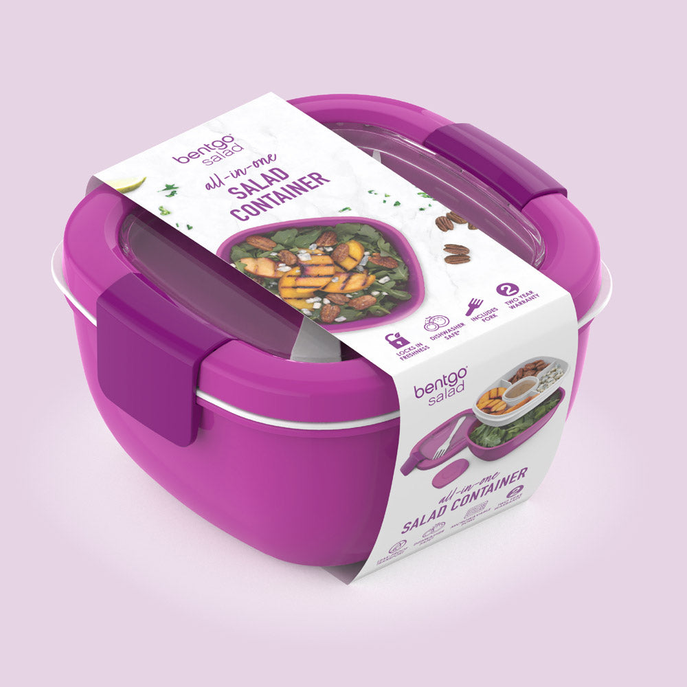 Bentgo® All-in-One Salad Container - Purple | Packaging