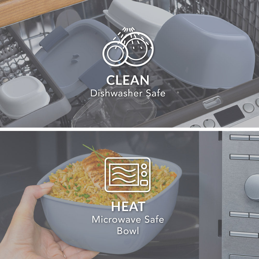 Bentgo® All-in-One Salad Container - Slate | Dishwasher Safe and Microwave Safe