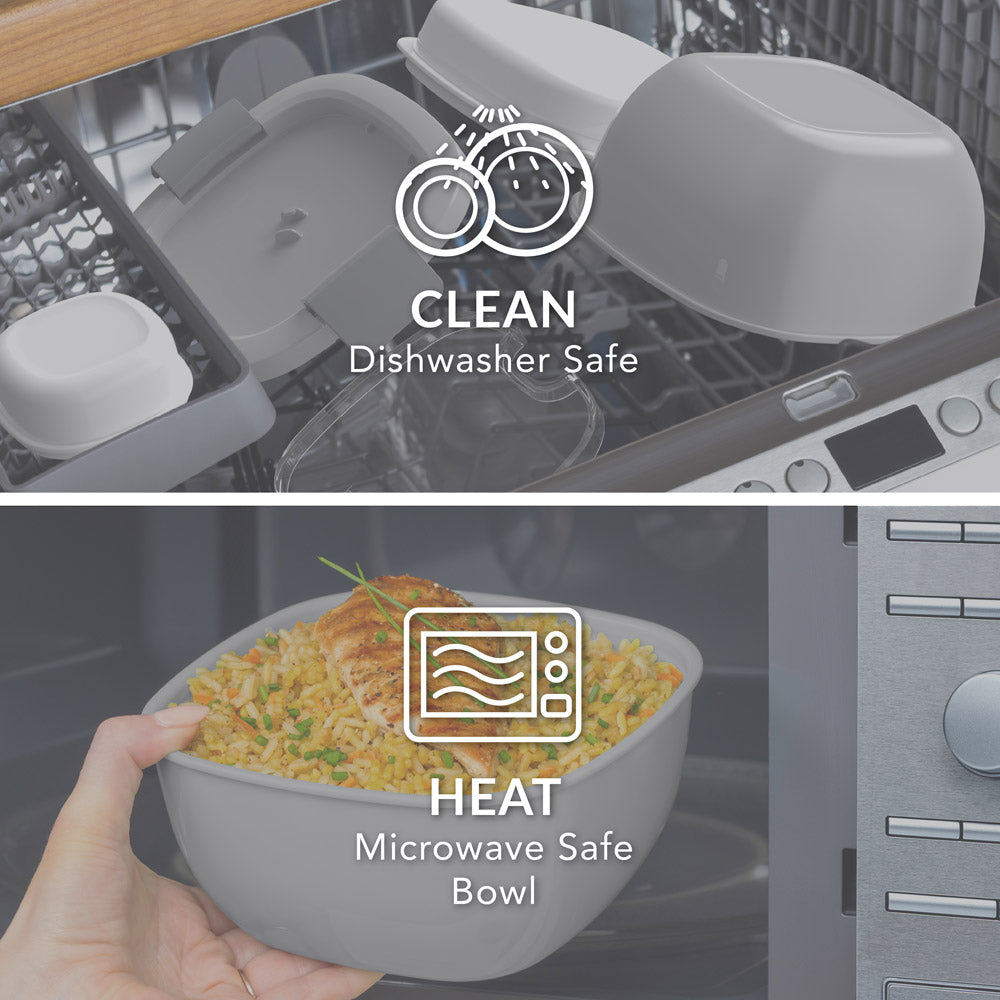 Bentgo® All-in-One Salad Container - Gray | Dishwasher Safe and Microwave Safe