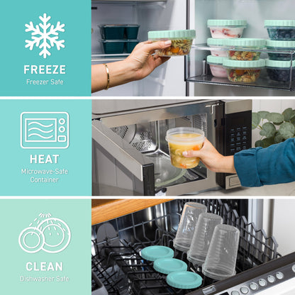 Bentgo® Prep Twist-Top Containers (60-Piece) - Freezer-Safe, Dishwasher-Safe, And Microwave-Safe Container