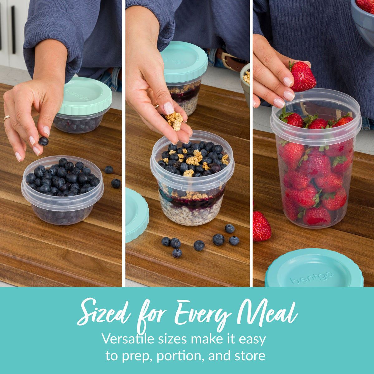 Bentgo® Prep Twist-Top Containers (60-Piece) - Sized For Every Meal - Versatile Sizes Make It Easy To Prep, Portion, And Store
