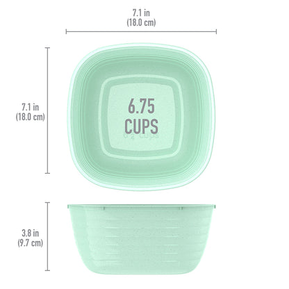 Bentgo® Prep 1-Compartment Bowls - Sage Leaf Glitter | Dimensions
