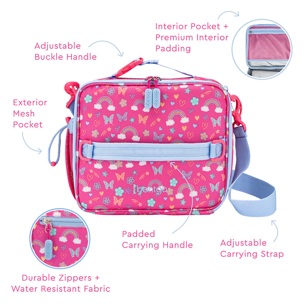 Bentgo Kids Prints Lunch Box & Bag - Rainbows and Butterflies